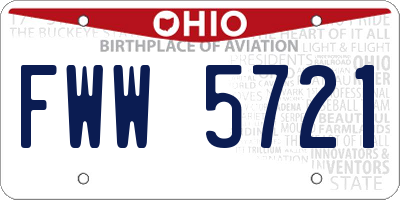 OH license plate FWW5721