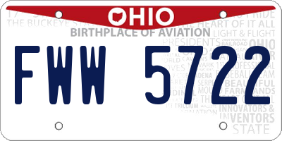 OH license plate FWW5722