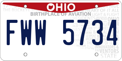 OH license plate FWW5734