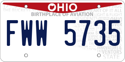 OH license plate FWW5735