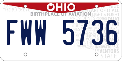 OH license plate FWW5736