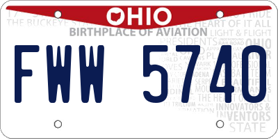 OH license plate FWW5740