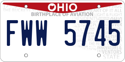OH license plate FWW5745