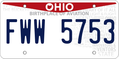 OH license plate FWW5753
