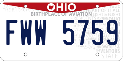 OH license plate FWW5759