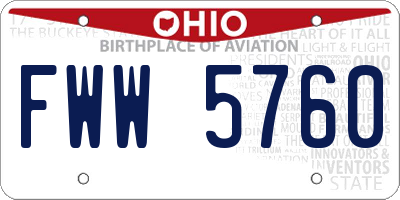 OH license plate FWW5760