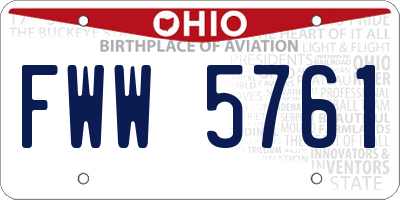 OH license plate FWW5761