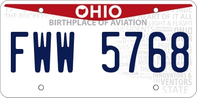 OH license plate FWW5768