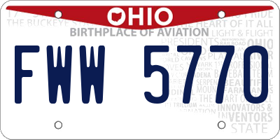 OH license plate FWW5770