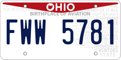 OH license plate FWW5781