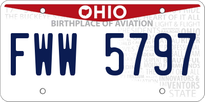 OH license plate FWW5797