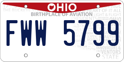 OH license plate FWW5799