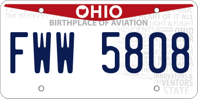 OH license plate FWW5808
