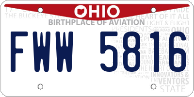 OH license plate FWW5816