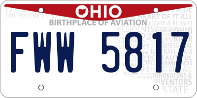 OH license plate FWW5817