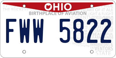 OH license plate FWW5822