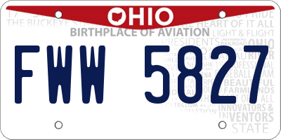 OH license plate FWW5827