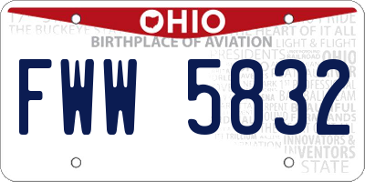 OH license plate FWW5832
