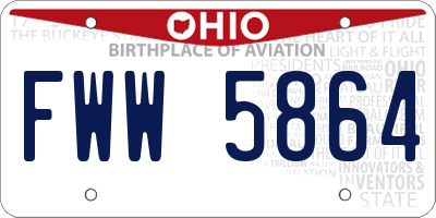 OH license plate FWW5864