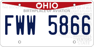 OH license plate FWW5866