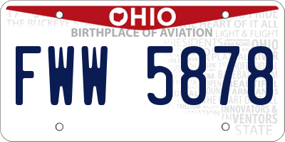 OH license plate FWW5878