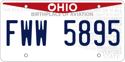OH license plate FWW5895