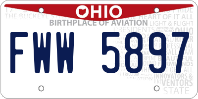 OH license plate FWW5897