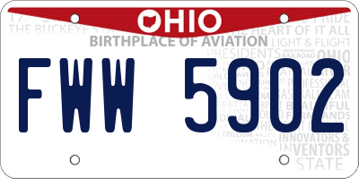 OH license plate FWW5902