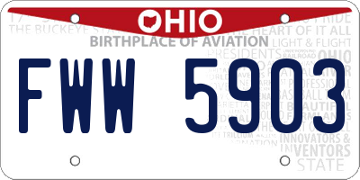 OH license plate FWW5903