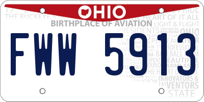 OH license plate FWW5913