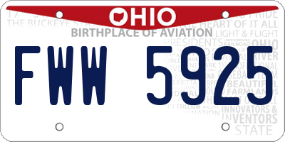OH license plate FWW5925