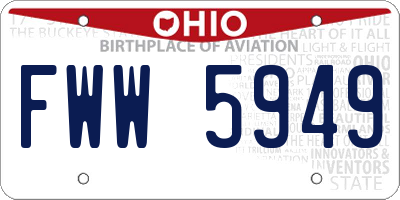 OH license plate FWW5949