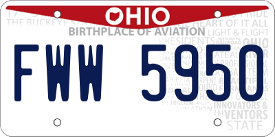 OH license plate FWW5950