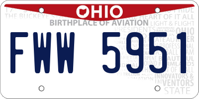 OH license plate FWW5951