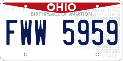 OH license plate FWW5959