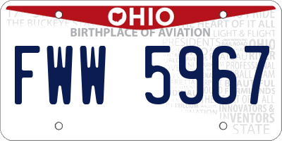 OH license plate FWW5967