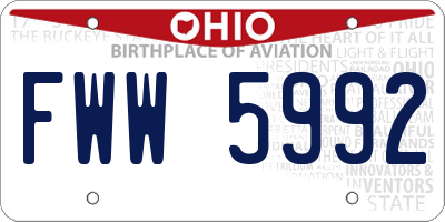 OH license plate FWW5992