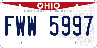 OH license plate FWW5997