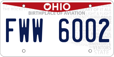 OH license plate FWW6002