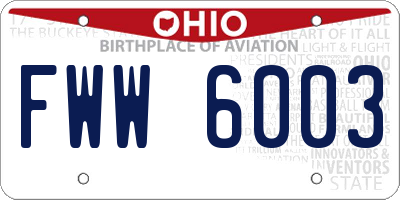 OH license plate FWW6003