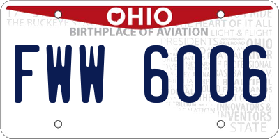 OH license plate FWW6006