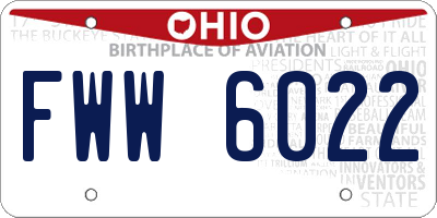 OH license plate FWW6022