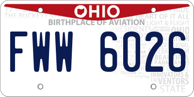 OH license plate FWW6026