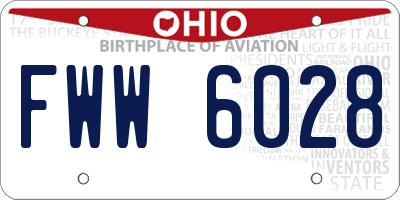 OH license plate FWW6028