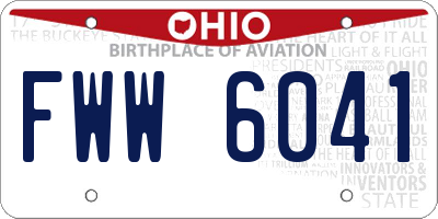 OH license plate FWW6041