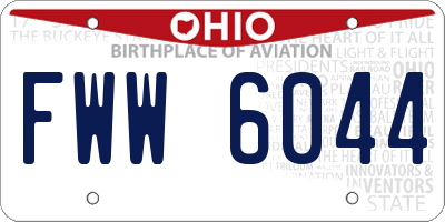 OH license plate FWW6044
