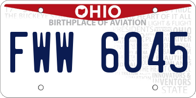 OH license plate FWW6045