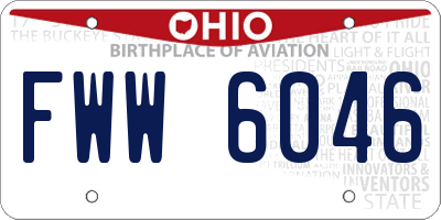 OH license plate FWW6046