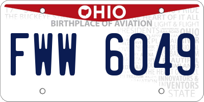OH license plate FWW6049