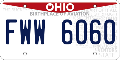 OH license plate FWW6060